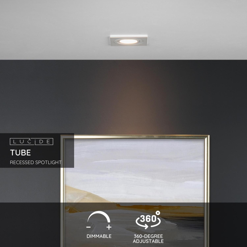 Lucide TUBE - Zapustené bodové svietidlo - 1xGU10 - Biele